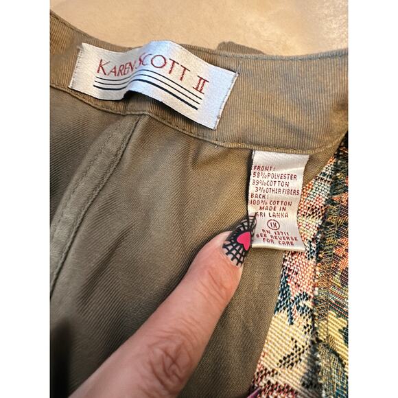 Karen Scott Tapestry Vest Button Front Sleeveless Top - Picture 6 of 7